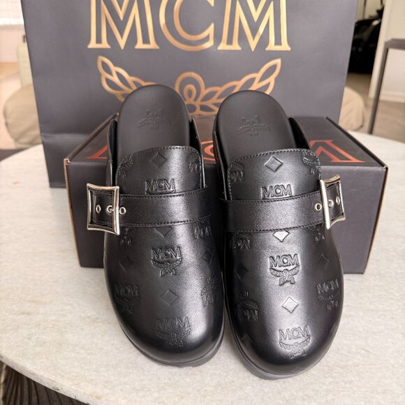MCM Leather Men\'s Buckle‎ Clogs (Flat Mule In Black) Size 45 main image 10